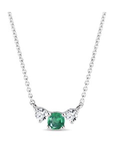 Zlatý diamantový náhrdelník so smaragdom KLENOTA K0209032
