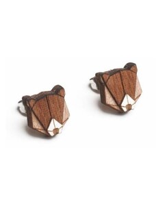 BeWooden Drevené náušnice Bear Earrings