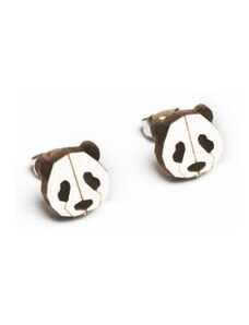 BeWooden Drevené náušnice Panda Earrings