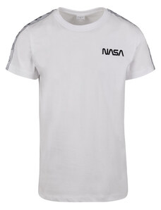 Urban Classics NASA pánske tričko Rocket Tape, biele