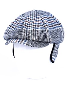 Zimná kockovaná vlnená bekovka - Carlsbad Hat Co. - podšívka z umelej kožušiny, ušné klapky