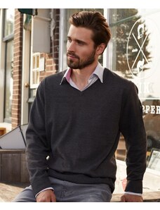 Pánský bavlněný svetr s výstřihem do V James & Nicholson