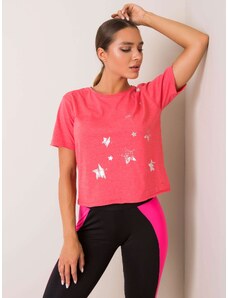 Fashionhunters T-shirt Coral Star FOR FITNESS
