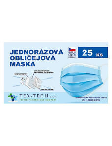 TEX-TECH Jednorazové zdravotnícke rúško českej výroby 25ks modrá