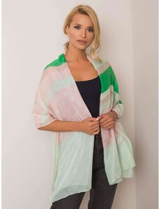 Fashionhunters Green scarf with stripes and polka dots