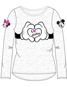 E plus M Dievčenské tričko s dlhým rukávom myška Minnie mouse - šedé