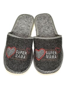 JOHN-C Dámske sivé papuče SUPER MAMA
