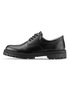 Vasky Taylor Black - Pánske kožené poltopánky čierne, ručná výroba jesenné / zimné topánky