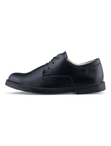 Vasky Derby Dark - Dámske kožené poltopánky čierne, ručná výroba jesenné / zimné topánky