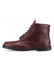 Vasky Brogue High Dark Brown - Dámske kožené členkové topánky tmavo hnedé, ručná výroba jesenné / zimné topánky