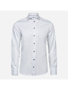 Tee Jays Biela košeľa, modré gombíky, 2-ply, Slim fit
