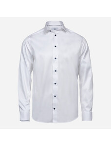 Tee Jays Biela košeľa, modré gombíky, 2-ply, Regular fit