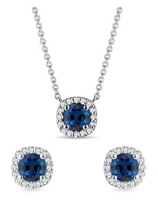 Set luxusných šperkov s diamantmi a zafírmi KLENOTA S0317022
