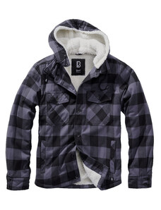 Brandit Lumberjacket bunda s kapucňou, čierno-šedá