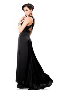 Ever Pretty elegantní černé dlouhé spoločenské šaty Alisa