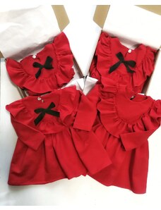 ZuMa Style Dievčenské šaty s volánikmi červené - 98, Červená
