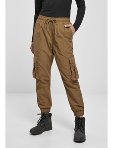 UC Ladies Dámske vlnité nylonové cargo nohavice s vysokým pásom v strede