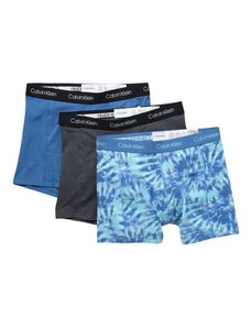 Calvin Klein 3pack pánske boxerky - cotton stretch Modrá - Modrá - Sivá