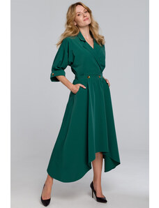 Makover Zelené asymetrické šaty K086