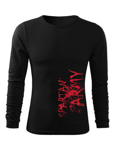 DRAGOWA Fit-T tričko s dlhým rukávom RedWar, čierna 160g/m2