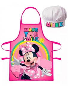Javoli Detská / dievčenské zástera a kuchárska čiapka Minnie Mouse / Disney  dúha