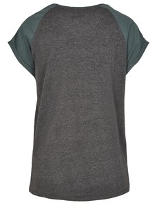 UC Ladies Women's raglan T-shirt with contrasting charcoal/bottlegreen