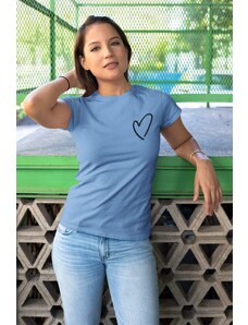 MMO Dámske tričko Srdce Vyberte farbu: Svetlomodrá, Vyberte veľkosť: XS