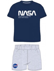 E plus M Chlapčenské / detské letné pyžamo NASA - tm. modré