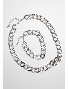 Urban Classics Accessoires Basic set of necklace and bracelet - silver color