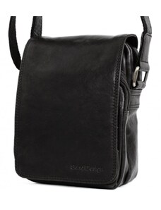 Sendi Design Pánska kožená taška cez rameno PAULO čierna