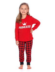Doctor Nap Červené dievčenské pyžamo Royal Family Princess Dn-nightwear PDG.9750-128, Farba červená