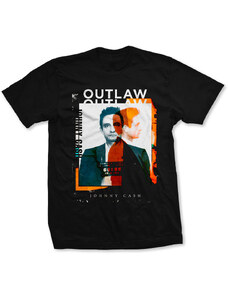 RUKA HORE Pánske tričko Johnny Cash Outlaw Photo Čierna