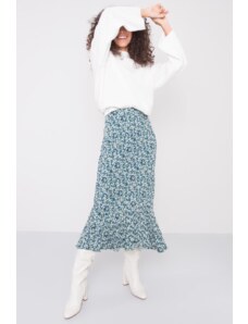 Fashionhunters Green BSL skirt with frill