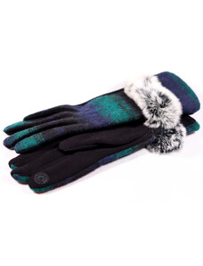 Zimné dámske textilné rukavice Teija ZRD005 zelená, modrá