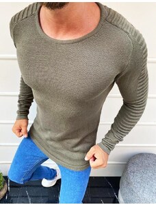 Buďchlap Trendový khaki sveter