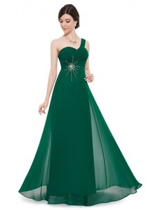 Ever Pretty dlouhé zelené spoločenské šaty na jedno rameno Elizé