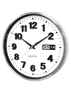 LAVVU Kovové nástenné hodiny s dátumovkou DATE METAL ⌀30cm
