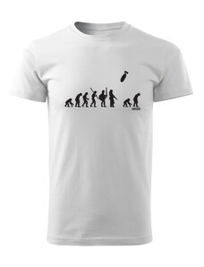 DRAGOWA krátke tričko evolúcia, biela 160g/m2