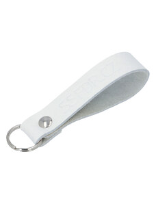 Kožená kľúčenka pútko na kľúče biela - SSFDR Azuro biela