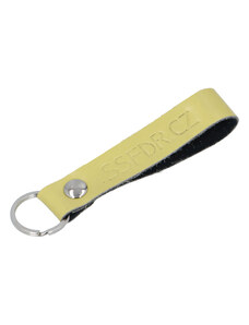 Kožená kľúčenka pútko na kľúče žltá - SSFDR Azuro žltá