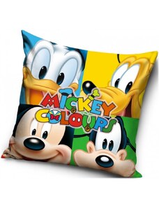 Carbotex Vankúš Mickey Mouse Colours - motív Disney Gang - 40 x 40 cm