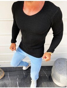 Dstreet Čierny pánsky sveter s obliekaním cez hlavu