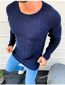Dstreet Tmavomodrý pánsky sveter s obliekaním cez hlavu