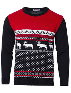 Wayfarer Vianočný sveter so sobom Marching Reindeer červený S