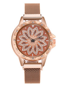 Luxusné dámske hodinky ružové zlato s otáčacím ciferníkom