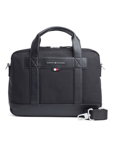 Elegantná taška na notebook Tommy Hilfiger - Tailored Nylon Computer Bag - BDS/002 Black (TH)