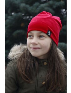 Darissa Detská zamatová čiapka - červená