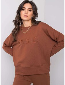 Fashionhunters Women's cotton sweatshirt brown color