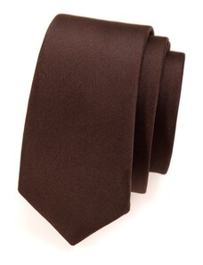 Jednofarebná hnedá matna kravata SLIM Avantgard 551-7032
