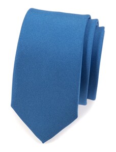 Úzka jednofarebná kravata SLIM - Modrá mat Avantgard 551-7935